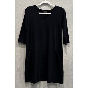 Eileen Fisher Knee Length Black Dress W / Pockets Women’s Petite Small